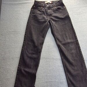 Levis 505 Regular Fit Jeans Mens 30x32 Faded Black Denim Straight Leg